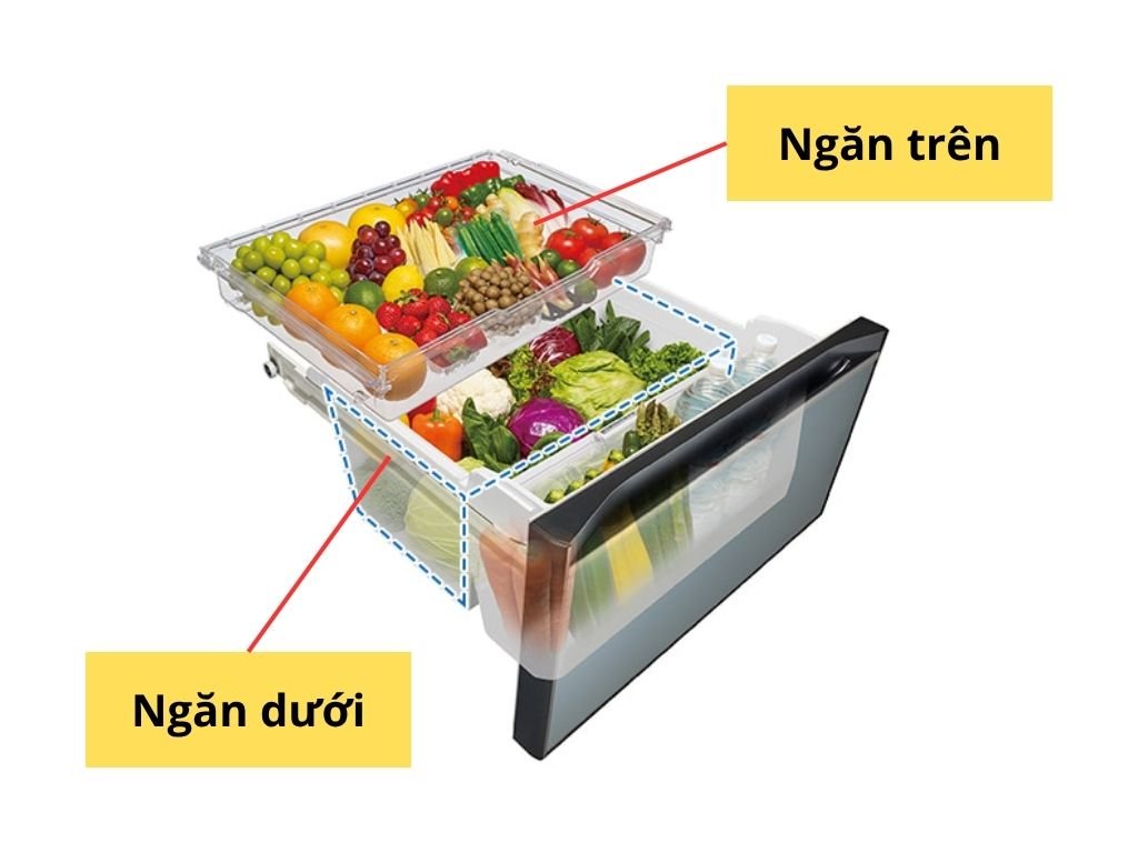 ngăn đựng rau quả Aero-Care trong tủ lạnh hitachi